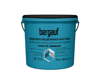 мастика гидроизоляционная bergauf hydro-tec membrane, под плиточные облицовки u, 13кг (44) бергауф