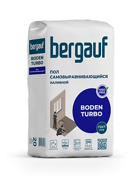 наливной пол быстротвердеющий bergauf boden turbo 20кг (1/64)