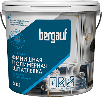 шпаклёвка готовая полимерная финишная bergauf uni pasta 5кг
