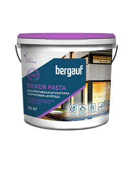 штукатурка декоративная bergauf decor pasta фактура короед, 2 мм, 25 кг (18)