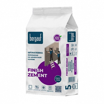 шпаклёвка цементная финишная bergauf finish zement 5кг