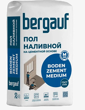 наливной пол bergauf zement medium 20кг (56шт/под)