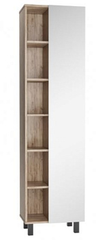 пенал напольный craft 50см дуб вотан графит с зеркалом