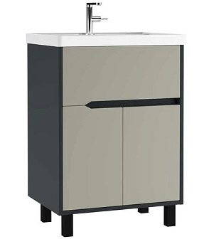 тумба напольная karat 60см цвет серый тауп под раковину unit 60