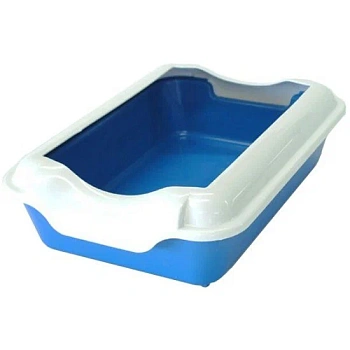 homecat бюджет 37х27х11,5 см туалет для кошек с бортиком синий