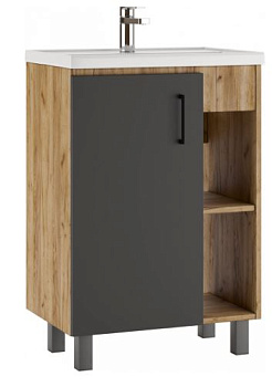тумба напольная craft 60см цвет дуб вотан графит под раковину фостер 60