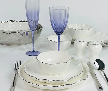 обеденный сервиз 30пр ванесса серебро в подуп(х1)фарфор