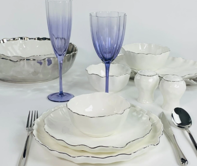 обеденный сервиз 30пр ванесса серебро в подуп(х1)фарфор