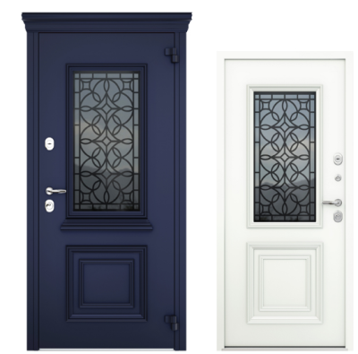 дверь мет. 960*2050 правая аg6045 960*2050 правая оникс/слон кость, тип 14 , фурнитура loft черная, стекло хром