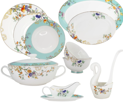 обеденный сервиз 28пр hanomi в подуп(х2)костяной фарфор