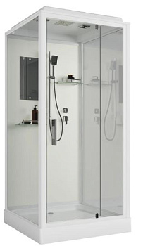 душевая кабина niagara standart st90/15q (90х90х215) квадрат,поддон 15см,распашная,проф.белый,3 места