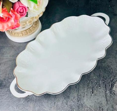 блюдо 35см с ручками maria gold в подуп(х6)фарфор