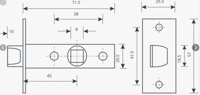 защелка врезная code deco 5400-p-grf