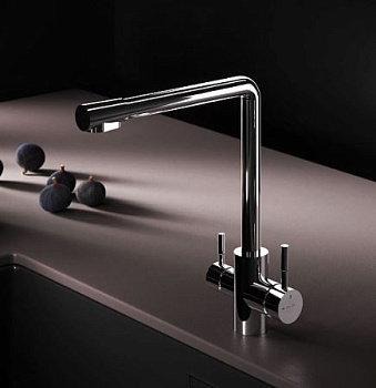 смеситель для кухни x-joy s f85b05700 с l -изливом с каналом для питьевой воды цвет хром