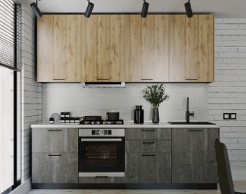 комплект кухонной мебели хелмер бетон/вотан со столешницей