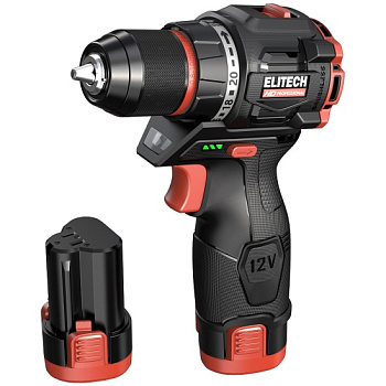 дрель-шуруповерт аккумул. elitech cd 12l2 12вт li-ion 2х2ач