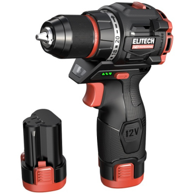 дрель-шуруповерт аккумул. elitech cd 12l2 12вт li-ion 2х2ач