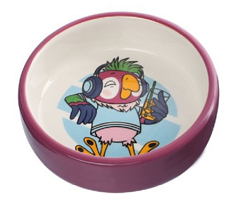 triol союзмультфильм миска для мелких животных керамическая "попугай на чиле", 0.1л