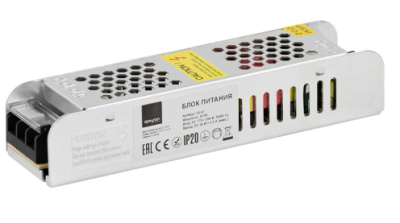 блок питания 24 в, (ст), 60 вт, ip20, 2,5а, алюминий, слим, серый, 160х41х32мм, 03-63