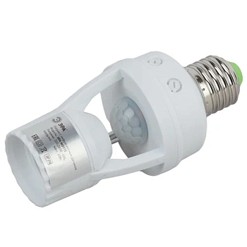 датчик движения эра md 015 белый e27 60вт 360гр 6м ip20 (50/1600)