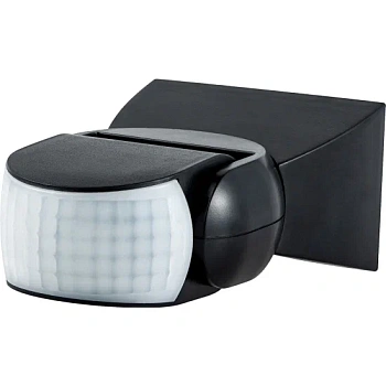 датчик движения настенный, dd-02, 180°, 10-900с, 12м, 1200вт, ip65, черный, 25832 2, duwi