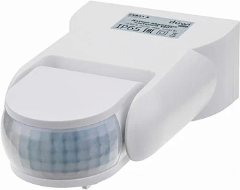 датчик движения настенный, dd-02, 180°, 10-900с, 12м, 1200вт, ip65, белый, 25831 5, duwi