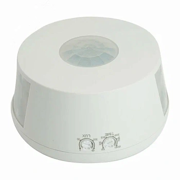 датчик движения и освещенности 2000w 30m 360°(верт.) белый sen19
