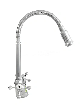 смеситель для кухни jgn aguarius 0402.980 двухвентильный c гибким изливом цвет хром