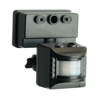 датчик движения и освещенности 1200w 10m 120° черный, sen15/lx02