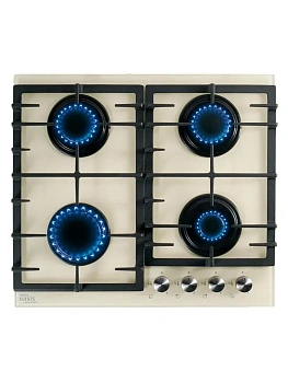 вароч. панель газ. oasis p-bdi стекло, беж./сталь, чугун. реш., авторозжиг, газконтр