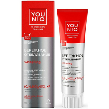 зубная паста youniq® отбеливающая, 100 гр