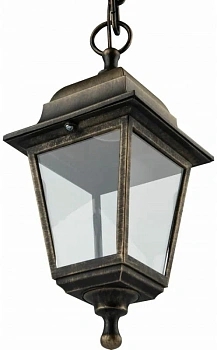 садово-парковый светильник подвесной эра e27 max 60вт ip44 черный 4 гранный нсу 04-60-001