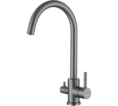 смеситель для кухни hb43828-3 однорычажный с каналом питьевой воды цвет оружейная сталь