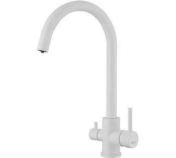 смеситель для кухни hb43828-8 однорычажный с каналом питьевой воды цвет белый