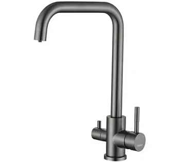 смеситель для кухни hb43829-3 однорычажный с каналом питьевой воды цвет оружейная сталь