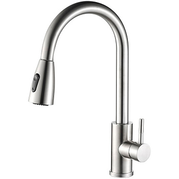 смеситель для кухни hb73304-2 однорычажный с выдвижной лейкой цвет сталь