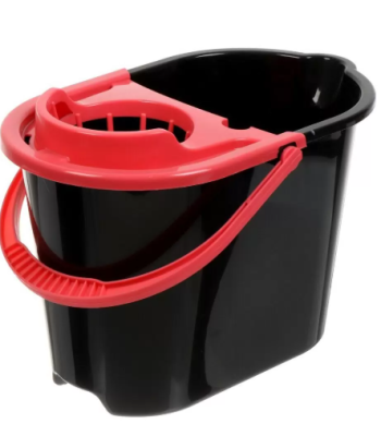 ведро пластик, 10 л, в ассортименте, с отжимом, со сливом, альтернатива, м1012