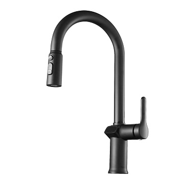 смеситель для кухни 4603-15-001 однорычажный с вытяжной лейкой цвет черный