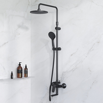 f0785c922 sunny,душ.система,набор:см-ль д/ванны/душа,верхний душ d220 мм, ручной душ 110 мм, 1 функция, черный, шт