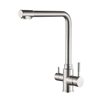 смеситель для кухни boni m15-008ni однорычажный с каналом для питьевой воды цвет никель