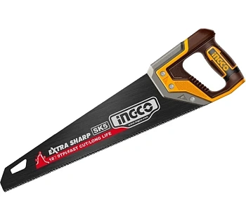 ножовка по дереву 450 мм 9tpi ingco hhas68450