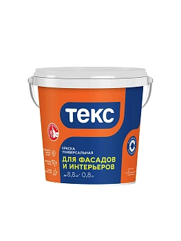краска в/д универс. для фасадов и интерьеров 0,8 л/1,2 кг (1/18) текс