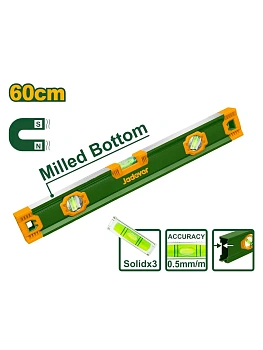 уровень 60см пузырьковый магнитный 3 глазка jadever