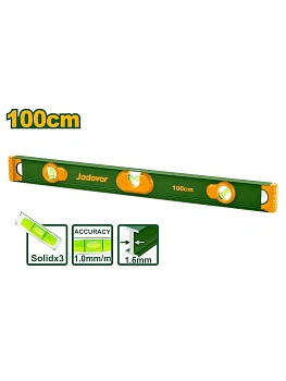 уровень 100см пузырьковый алюминиевый 3 глазка jadever