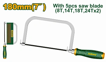 лобзик ручной пилка 180мм, пласт.ручка, 5 лезвий в компл. jadever