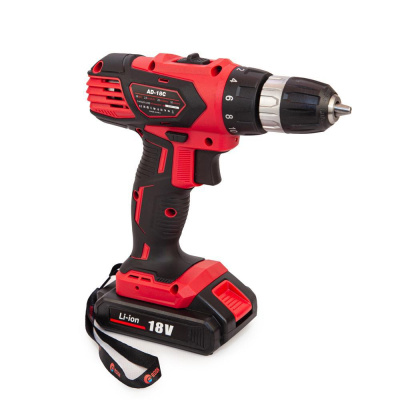 дрель-шуруповерт аккумуляторная edon ad-18, 18в, li-ion 2x2ач