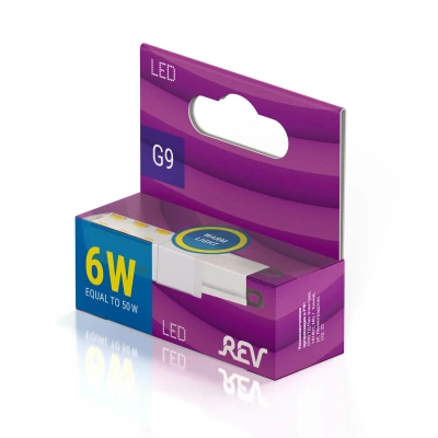 лампа светодиодная rev g9 6вт 2700к тёплый 230в
