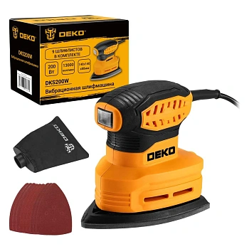 дельташлифовальная машина сетевая deko dks200w, 200вт