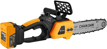 пила цепная аккумуляторная бесщеточная в кейсе deko dkchs 20, 12", 20в, 2x5.0ач, з/у