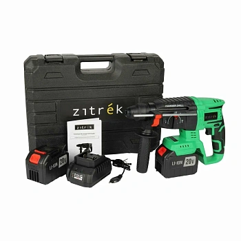 перфоратор аккумуляторный бесщеточный sds-plus zitrek zkch20 pro, 20в, li-ion 2х6ач, 2дж